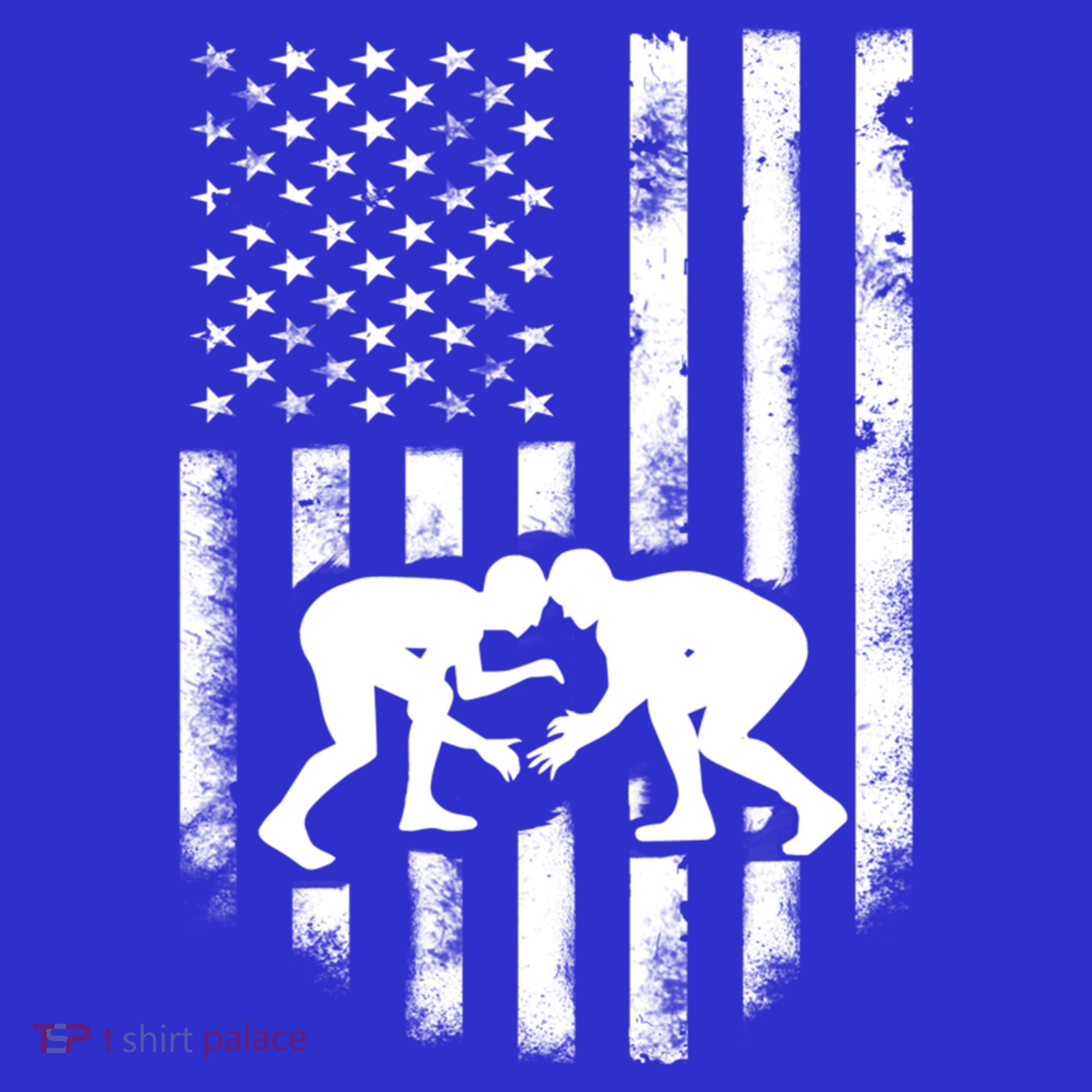American Flag Wrestling Meaningful Gift Distressed Wrestle Gift Tee Baby Bodysuit