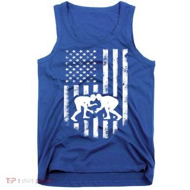 American Flag Wrestling Meaningful Gift Distressed Wrestle Gift Tee Tank Top
