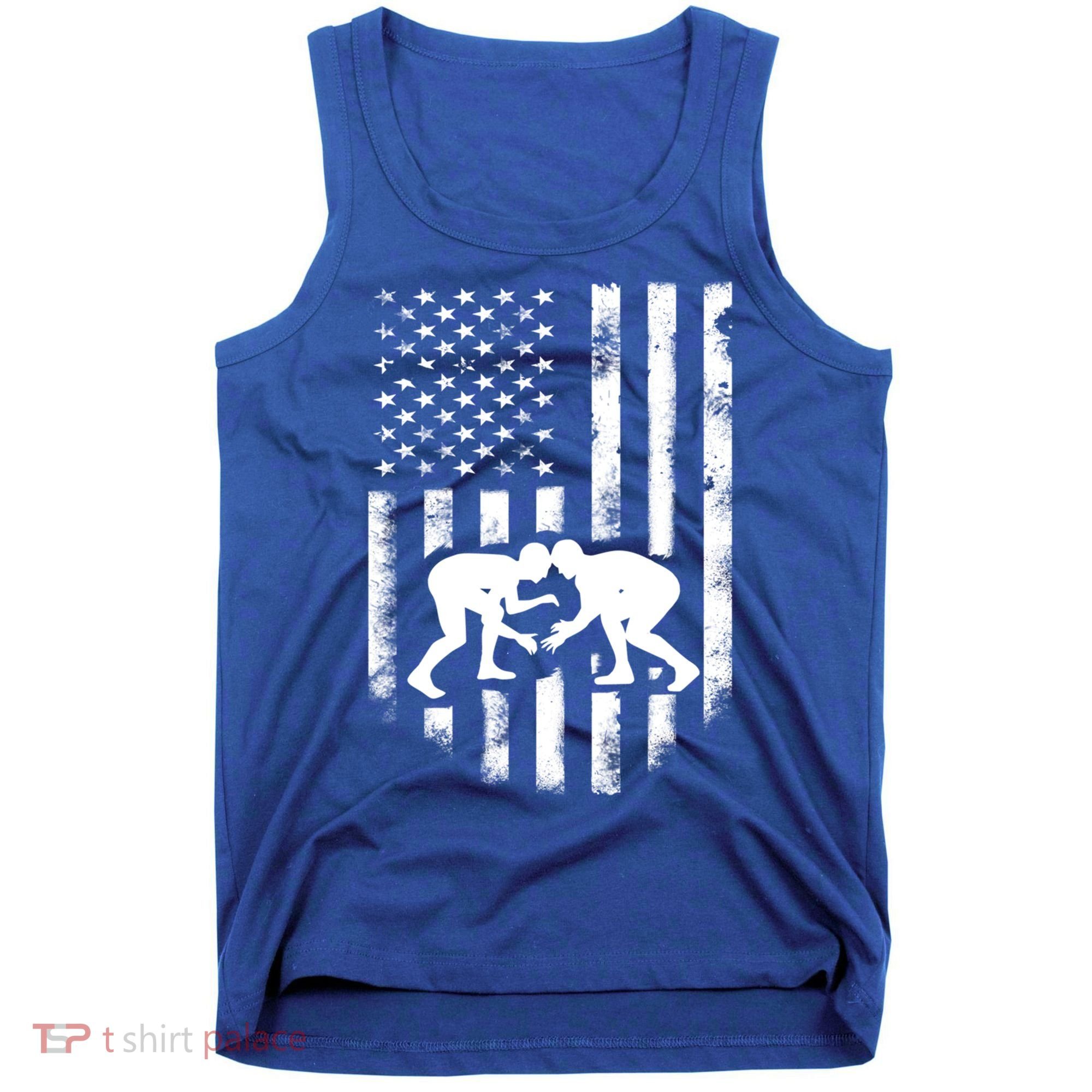 American Flag Wrestling Meaningful Gift Distressed Wrestle Gift Tee Tank Top