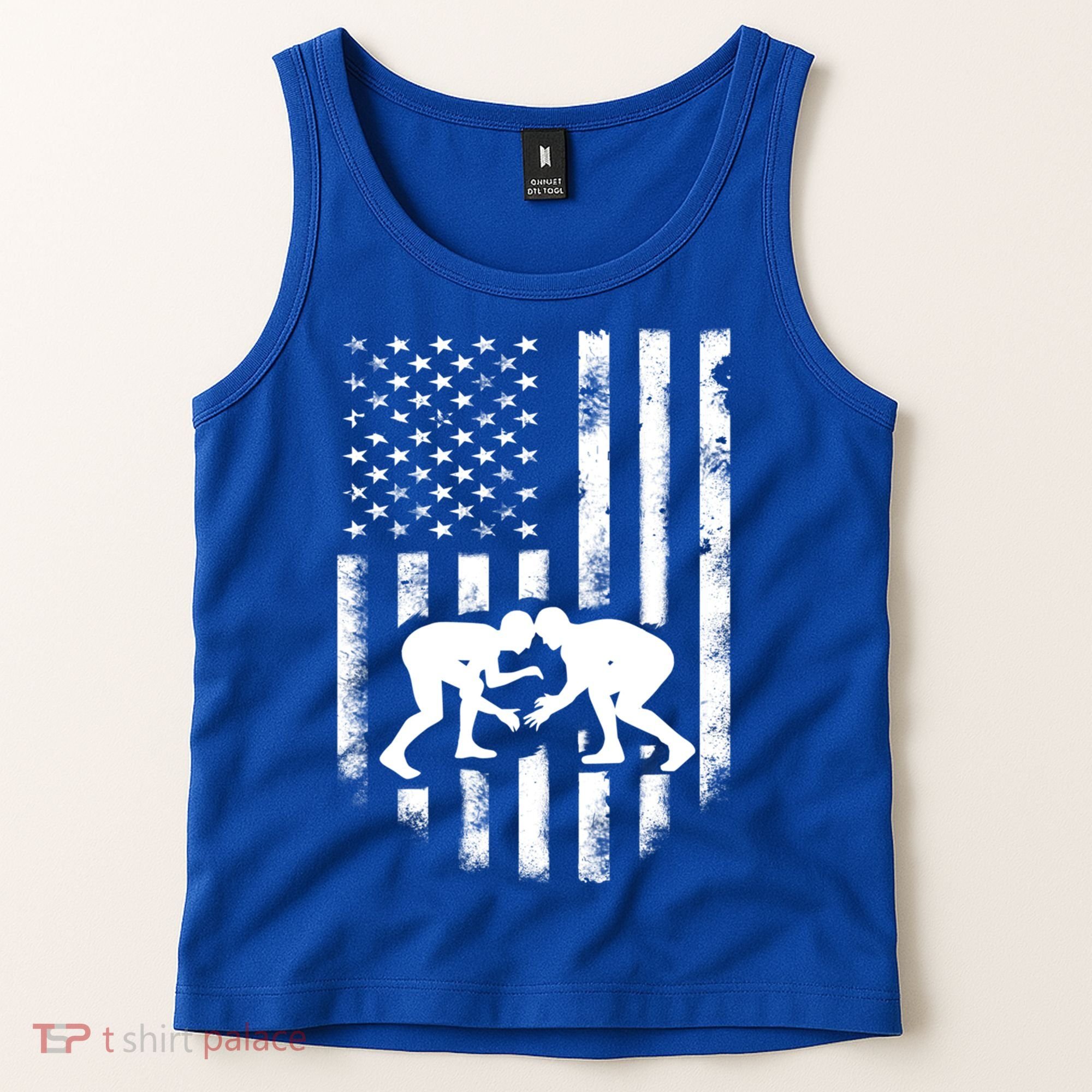American Flag Wrestling Meaningful Gift Distressed Wrestle Gift Tee Tank Top