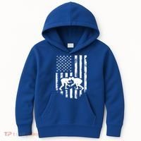 American Flag Wrestling Meaningful Gift Distressed Wrestle Gift Tee Kids Hoodie thumb 0