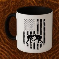 American Flag Wrestling Gift Distressed Wrestle Gift Gift Coffee Mug thumb 2