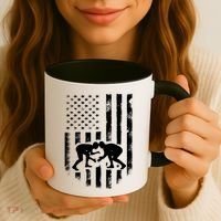 American Flag Wrestling Gift Distressed Wrestle Gift Gift Coffee Mug thumb 3