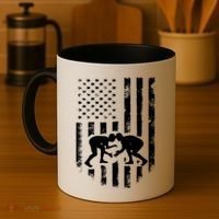 American Flag Wrestling Gift Distressed Wrestle Gift Gift Coffee Mug thumb 4