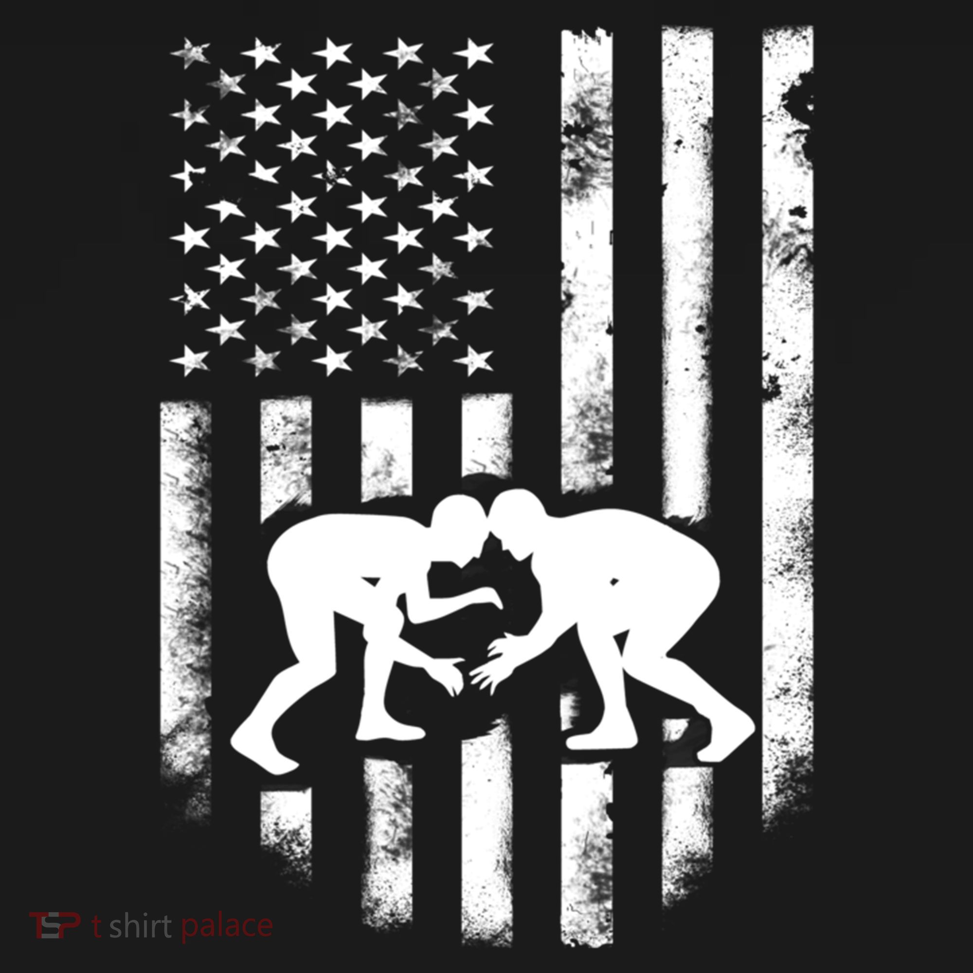 American Flag Wrestling Gift Distressed Wrestle Gift Gift Women's Hoodie