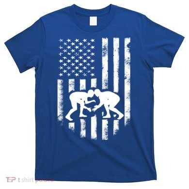 American Flag Wrestling Gift Distressed Wrestle Gift Gift T-Shirt