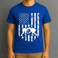 American Flag Wrestling Gift Distressed Wrestle Gift Gift T-Shirt thumb 3