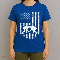 American Flag Wrestling Gift Distressed Wrestle Gift Gift T-Shirt thumb 4