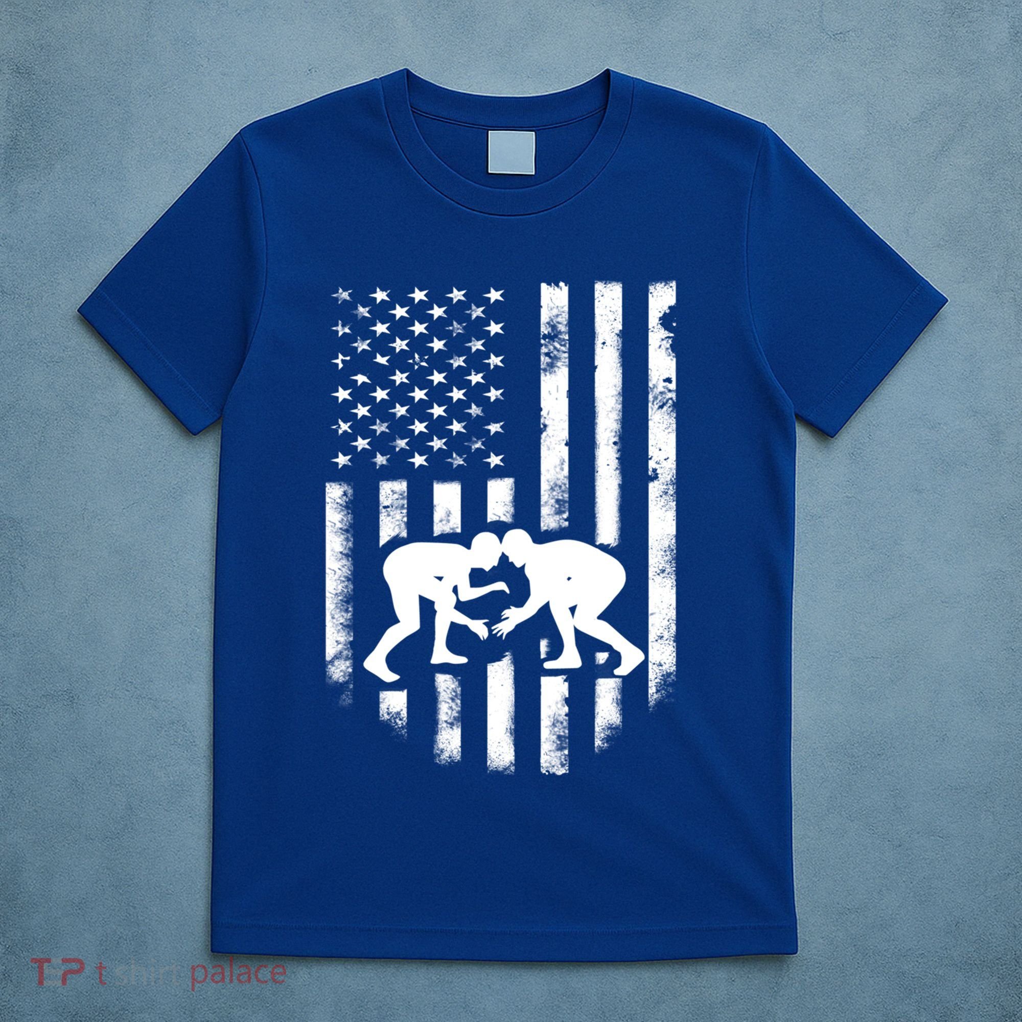 American Flag Wrestling Gift Distressed Wrestle Gift Gift T-Shirt