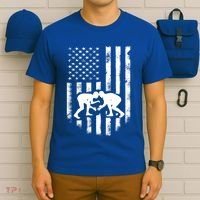 American Flag Wrestling Gift Distressed Wrestle Gift Gift T-Shirt thumb 6