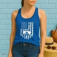 American Flag Wrestling Gift Distressed Wrestle Gift Gift Women's Tank Top thumb 2