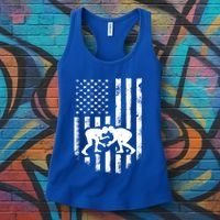 American Flag Wrestling Gift Distressed Wrestle Gift Gift Women's Tank Top thumb 3