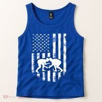 American Flag Wrestling Gift Distressed Wrestle Gift Gift Tank Top thumb 2