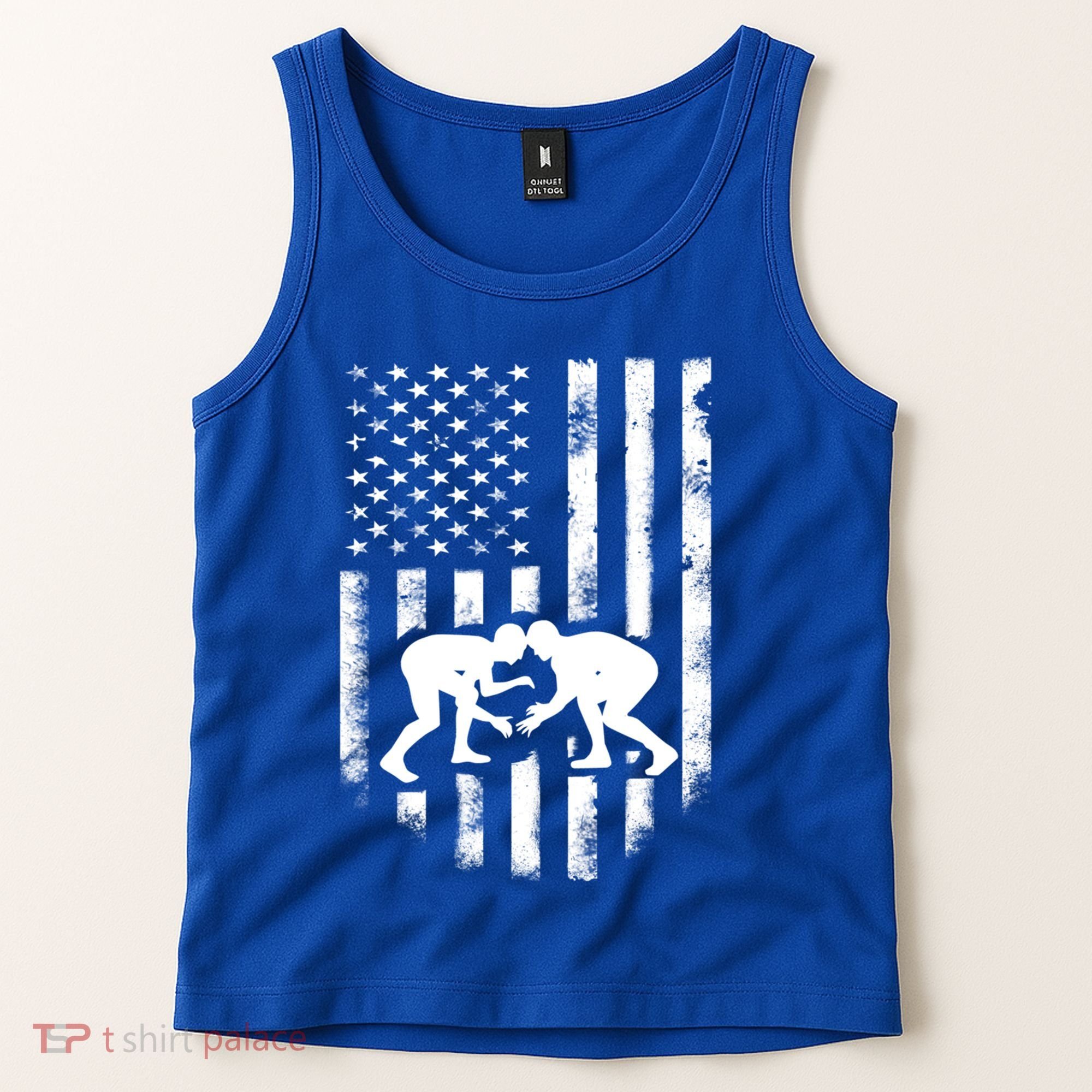 American Flag Wrestling Gift Distressed Wrestle Gift Gift Tank Top