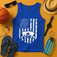 American Flag Wrestling Gift Distressed Wrestle Gift Gift Tank Top thumb 4