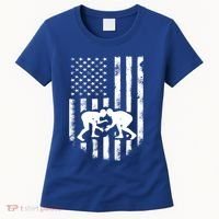 American Flag Wrestling Gift Distressed Wrestle Gift Gift Women's T-Shirt thumb 0
