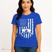 American Flag Wrestling Gift Distressed Wrestle Gift Gift Women's T-Shirt thumb 4