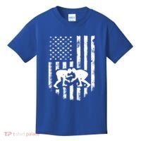 American Flag Wrestling Gift Distressed Wrestle Gift Gift Kids T-Shirt thumb 0