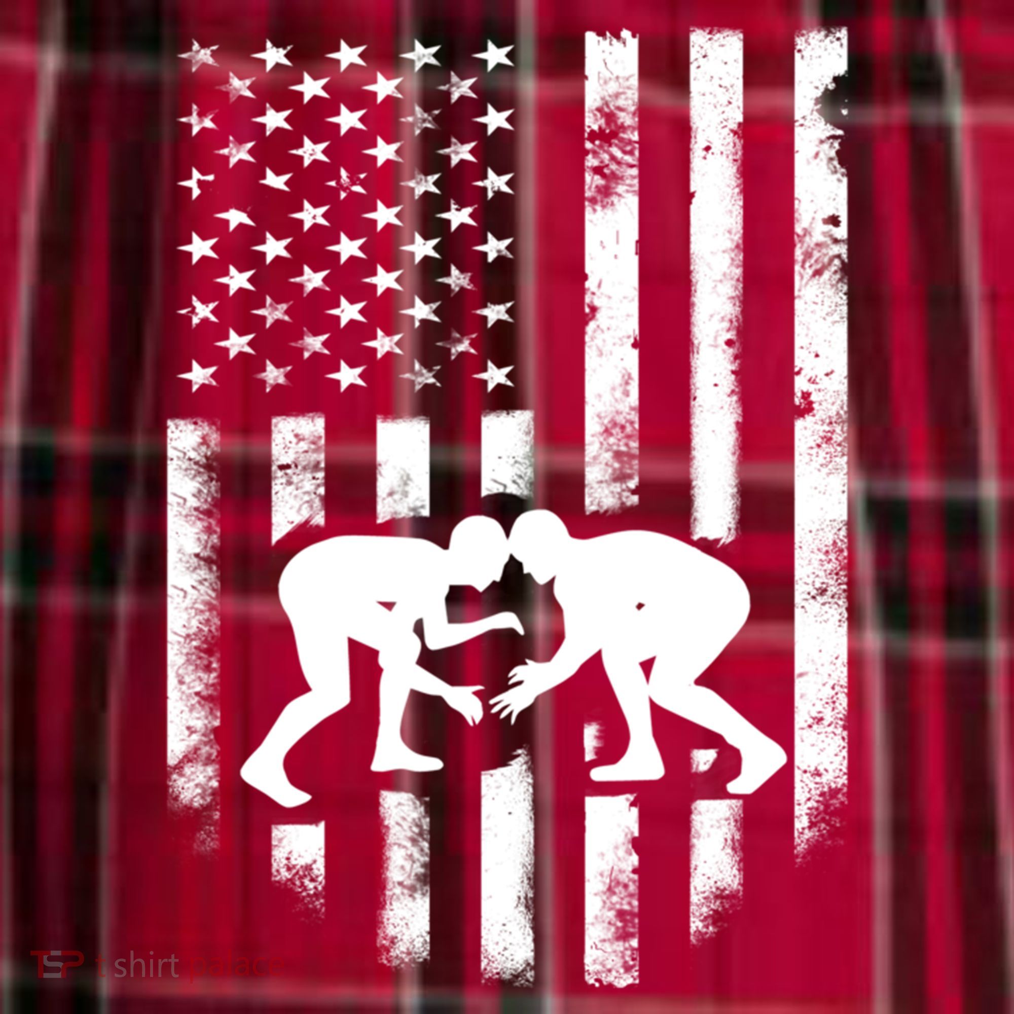 American Flag Wrestling Gift Distressed Wrestle Gift Gift Women's Flannel Plaid Pajama Pants