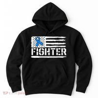 ALS Fighter Warrior Blue American Flag Awareness Ribbon Hoodie thumb 0
