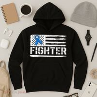 ALS Fighter Warrior Blue American Flag Awareness Ribbon Hoodie thumb 3
