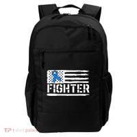 ALS Fighter Warrior Blue American Flag Awareness Ribbon Backpack thumb 0