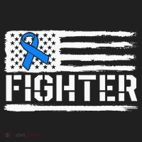 ALS Fighter Warrior Blue American Flag Awareness Ribbon Beanie thumb 2