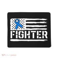 ALS Fighter Warrior Blue American Flag Awareness Ribbon Mousepad thumb 0