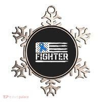 ALS Fighter Warrior Blue American Flag Awareness Ribbon Ornament thumb 0