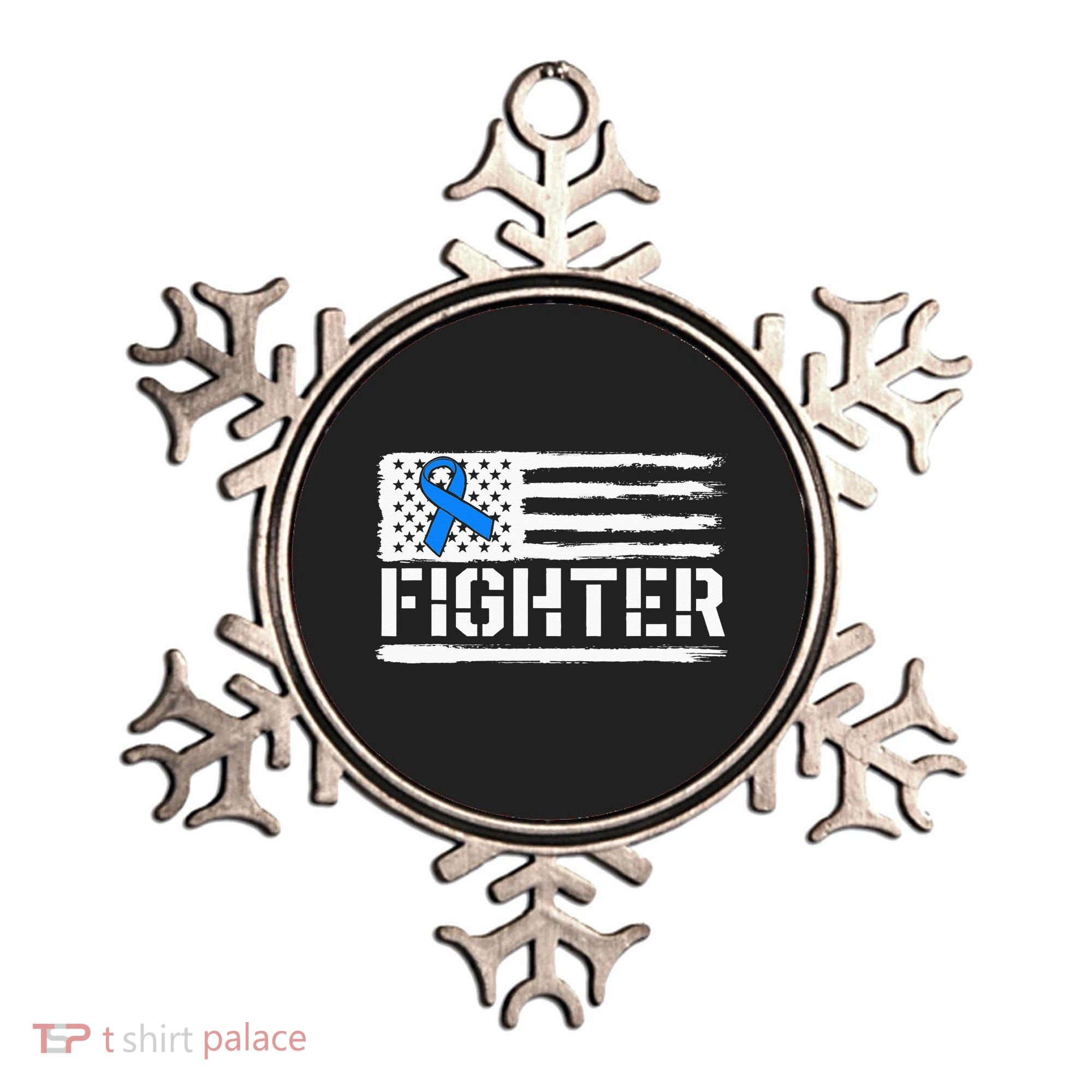ALS Fighter Warrior Blue American Flag Awareness Ribbon Ornament