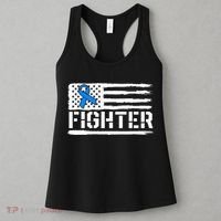 ALS Fighter Warrior Blue American Flag Awareness Ribbon Women's Tank Top thumb 3