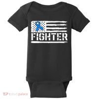 ALS Fighter Warrior Blue American Flag Awareness Ribbon Baby Bodysuit thumb 0