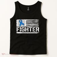 ALS Fighter Warrior Blue American Flag Awareness Ribbon Tank Top thumb 2