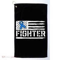 ALS Fighter Warrior Blue American Flag Awareness Ribbon Golf Towel thumb 0
