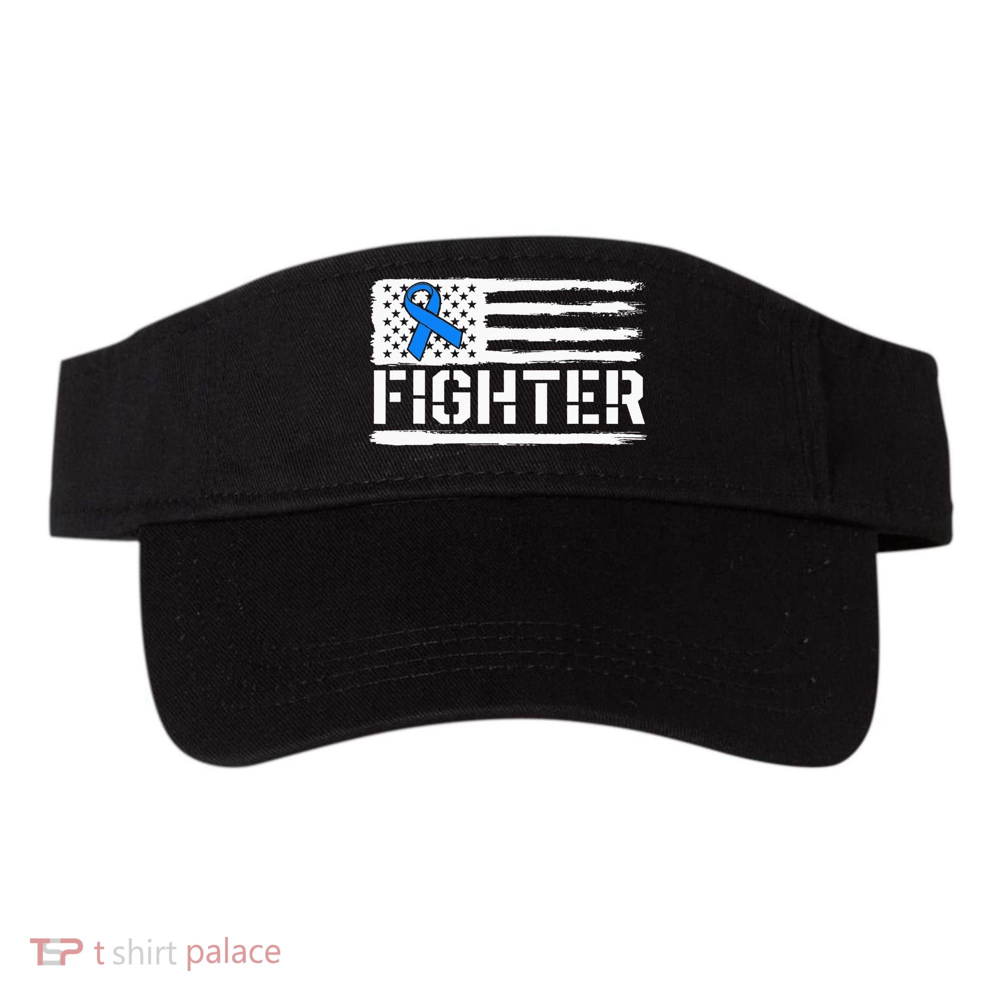 ALS Fighter Warrior Blue American Flag Awareness Ribbon Visor