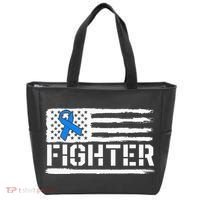 ALS Fighter Warrior Blue American Flag Awareness Ribbon Tote Bag thumb 0