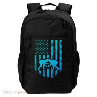 American Flag Wrestling Gift Distressed Wrestle Gift Backpack