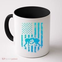 American Flag Wrestling Gift Distressed Wrestle Gift Coffee Mug thumb 0
