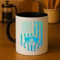 American Flag Wrestling Gift Distressed Wrestle Gift Coffee Mug thumb 4