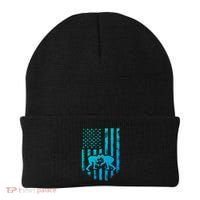 American Flag Wrestling Gift Distressed Wrestle Gift Beanie thumb 0
