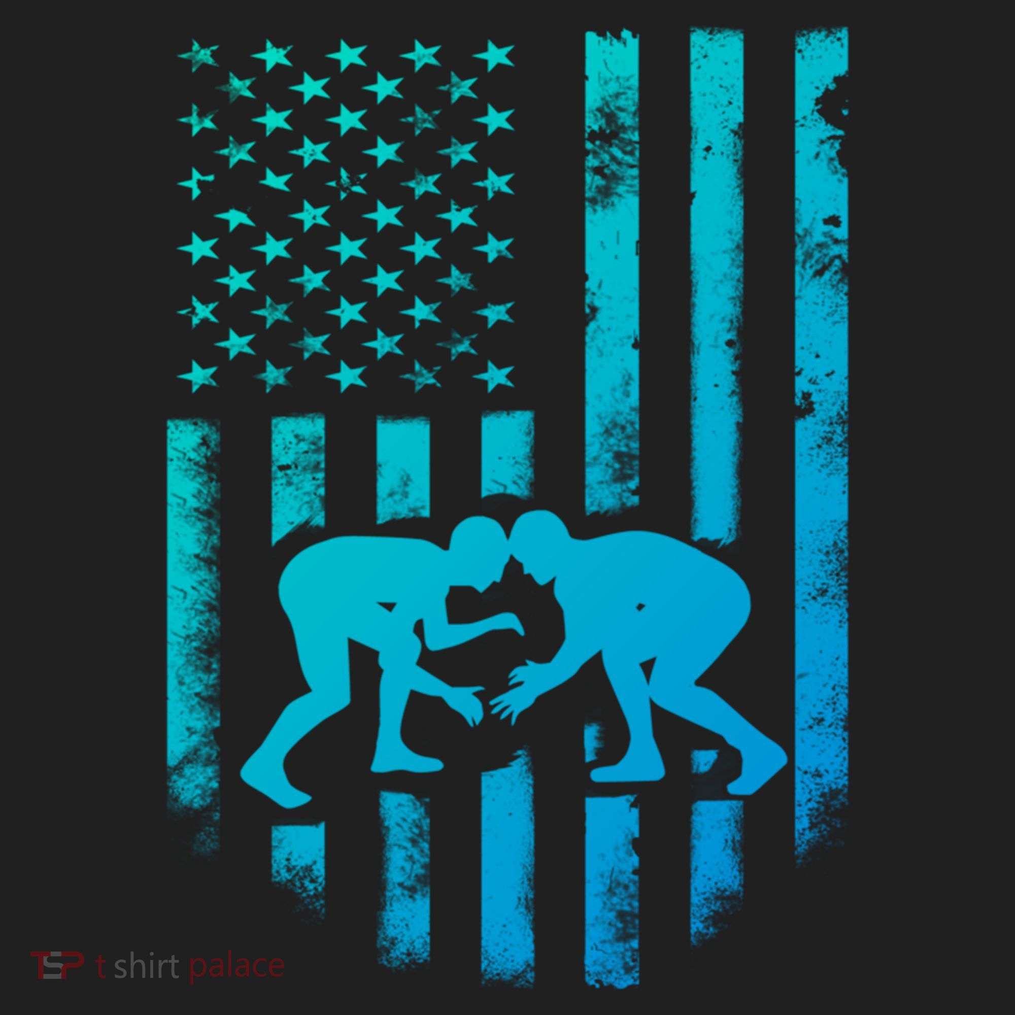 American Flag Wrestling Gift Distressed Wrestle Gift Beanie