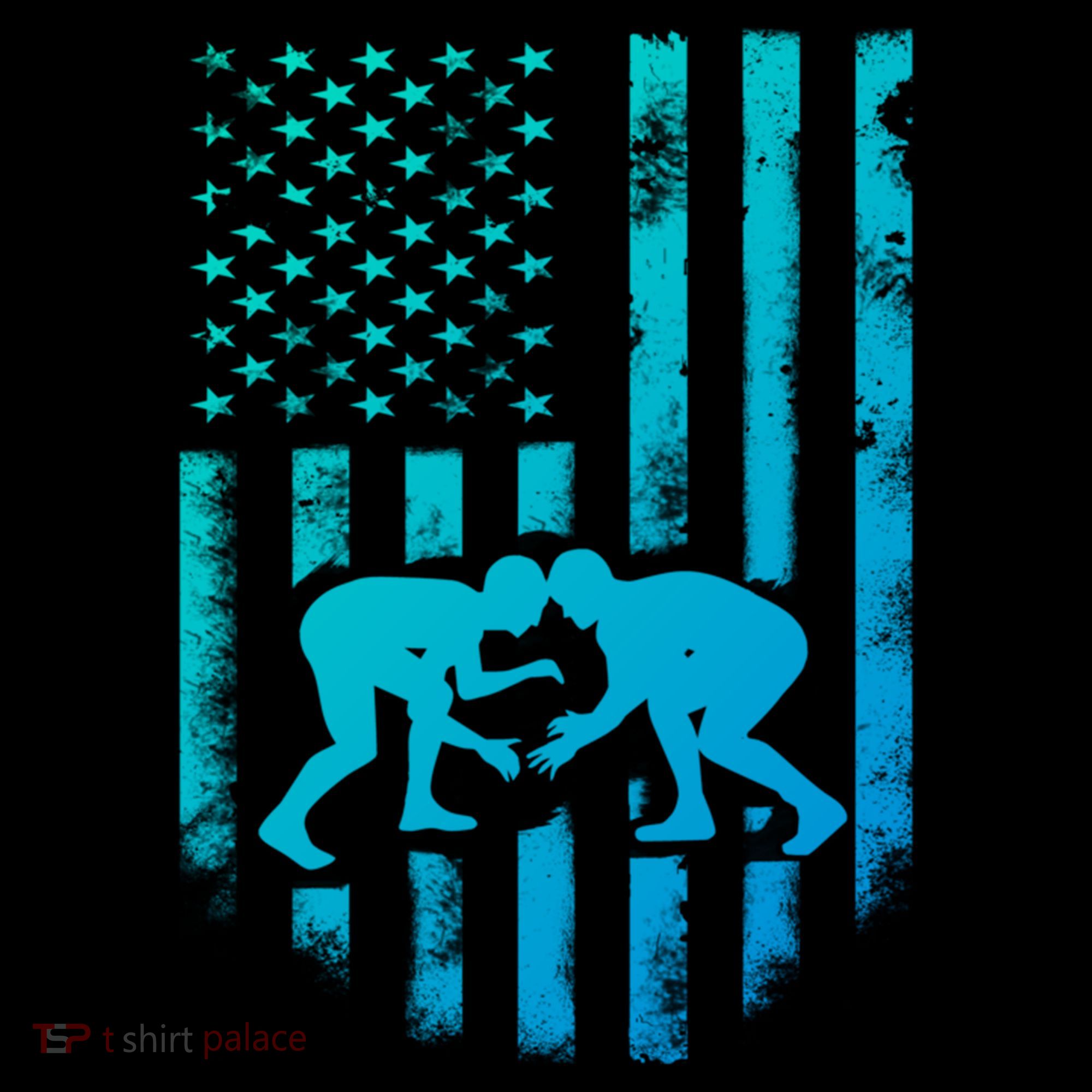 American Flag Wrestling Gift Distressed Wrestle Gift Women's Hoodie