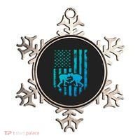 American Flag Wrestling Gift Distressed Wrestle Gift Ornament thumb 0