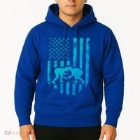 American Flag Wrestling Gift Distressed Wrestle Gift Hoodie thumb 2