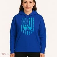 American Flag Wrestling Gift Distressed Wrestle Gift Hoodie thumb 5
