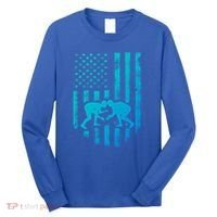 American Flag Wrestling Gift Distressed Wrestle Gift Long Sleeve Shirt thumb 0