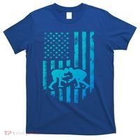 American Flag Wrestling Gift Distressed Wrestle Gift T-Shirt thumb 0