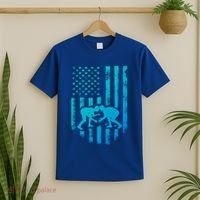 American Flag Wrestling Gift Distressed Wrestle Gift T-Shirt thumb 2