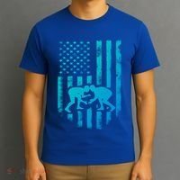 American Flag Wrestling Gift Distressed Wrestle Gift T-Shirt thumb 3