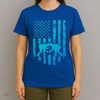 American Flag Wrestling Gift Distressed Wrestle Gift T-Shirt thumb 4